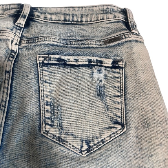 KanCan Acid Wash High Rise Distressed Denim Cutoff Shorts Frayed Hem - Picture 8 of 12